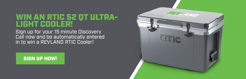 Start your own landscape business! Enter for a chance to win a 52 QT RTIC Cooler by scheduling a 15 minute discovery call. Start your landscape franchise today with Revland!