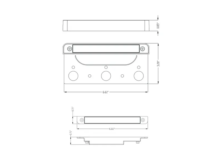 Technical drawing of the Lumien Lighting LumienPRO RGBWW fixture, showcasing dimensions and design details for precise installation.