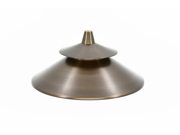 Lumien LAB‑038 Brass Standard Path Light Cap – 2‑Tiered Antique