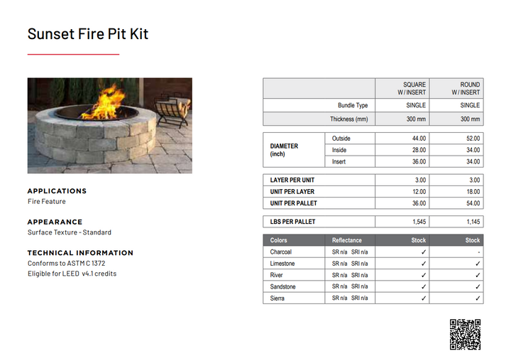 Unilock Sunset Fire Pit Kit